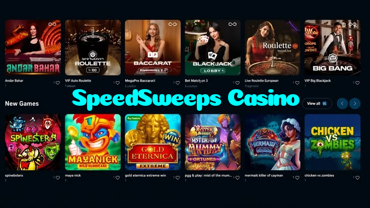 SpeedSweeps Casino casino presented on mobile device in Pakistan with slots and live games